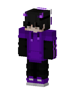 Purple Hoodie Boy skin, 3D preview
