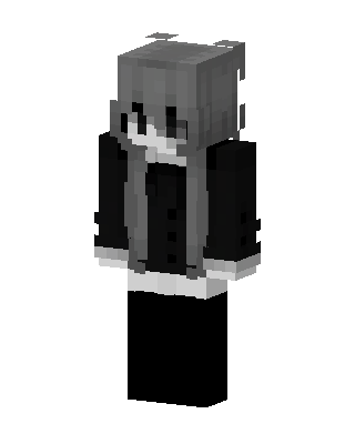 Monochrome Hoodie Girl skin, 3D preview