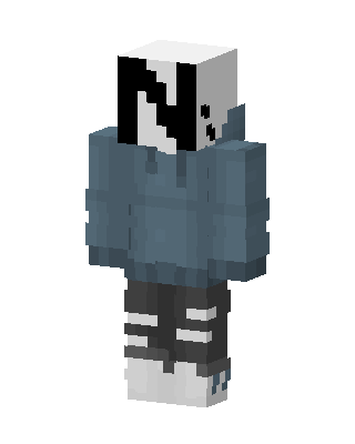 Gray Emo Boy skin, 3D preview