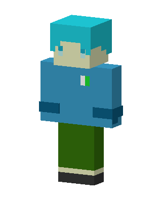 Blue Mob Boy skin, 3D preview