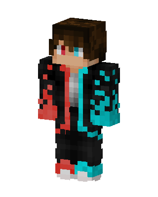 Red Cyan Hoodie skin, 3D preview