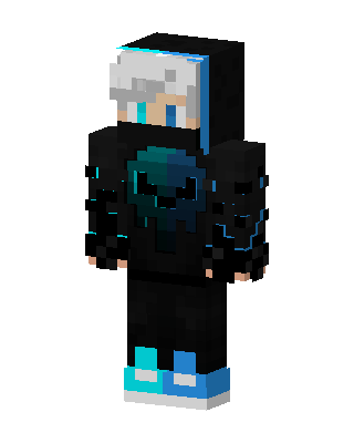 Cyan Tech Hoodie skin, 3D preview
