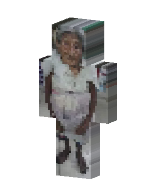 White Spaceman Girl skin, 3D preview