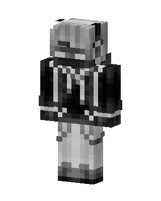 Grayscale Hoodie skin, 3D preview