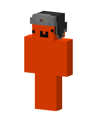 Orange Ushanka Blob skin, 3D preview