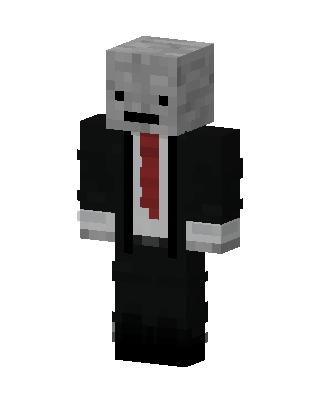 Suited Cobblestone skin, 3D preview