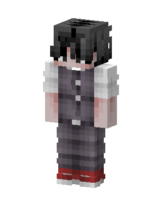 Gray Student Girl skin, 3D preview