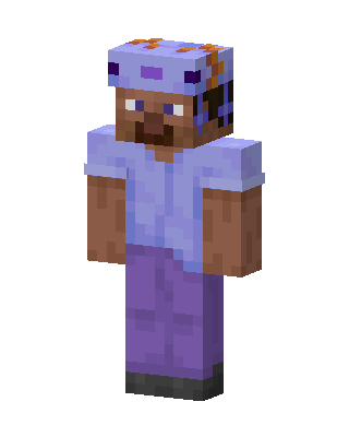 Lavender Steve skin, 3D preview