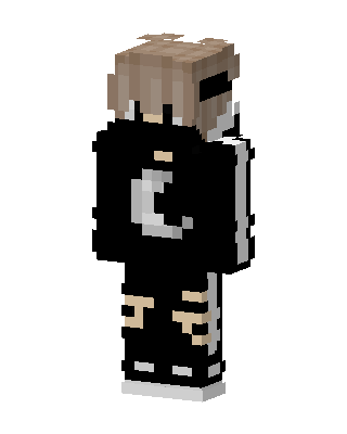 Moon Hoodie Boy skin, 3D preview