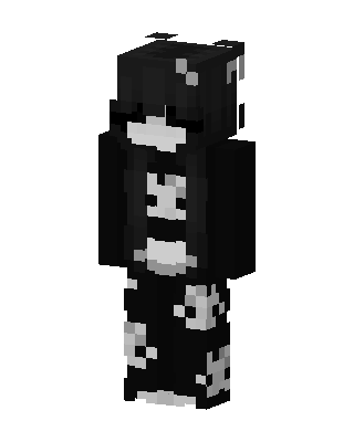Monochrome Cow Girl skin, 3D preview
