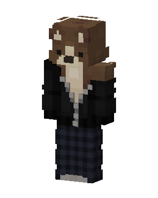 Black Student Girl skin, 3D preview