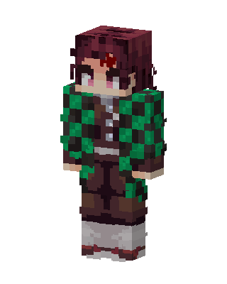 Green Student Girl skin, 3D preview
