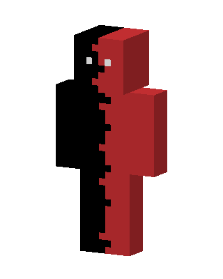 Red Black Split Minecraft skin