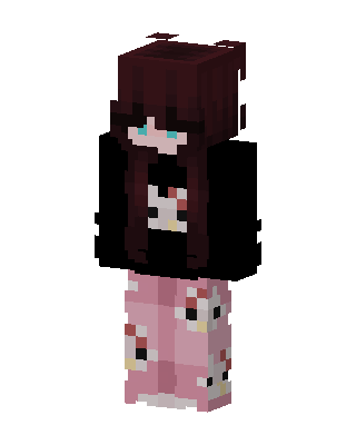 Kitty Pajama Girl skin, 3D preview
