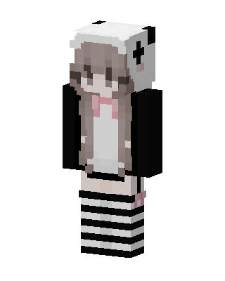 Panda Hoodie Girl skin, 3D preview