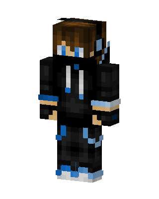Blue Hoodie Boy skin, 3D preview