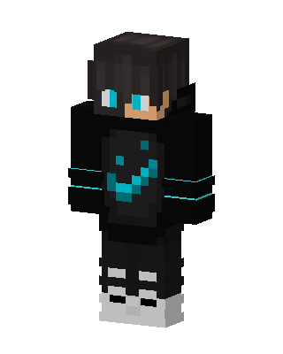 Cyan Hoodie Boy skin, 3D preview
