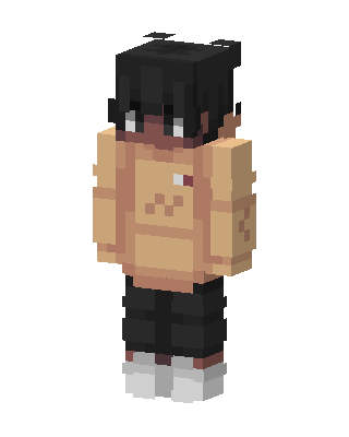 Tan Hoodie Boy skin, 3D preview