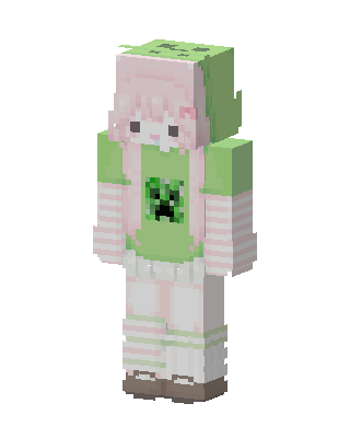 Green Creeper Girl skin, 3D preview