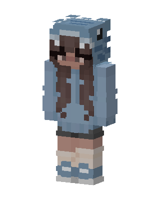 Shark Hoodie Girl skin, 3D preview