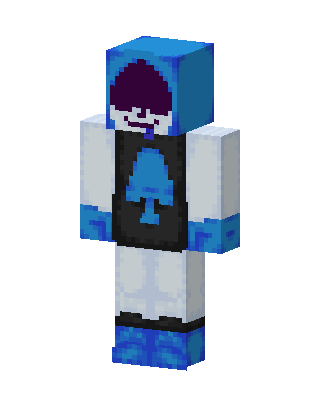 Blue Spade Hoodie skin, 3D preview