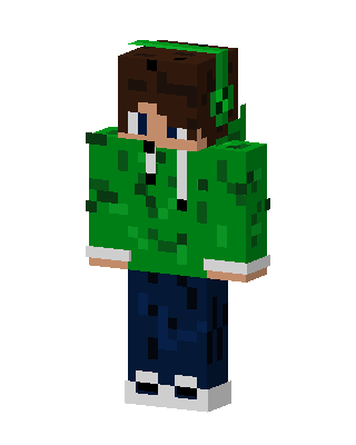 Green Headphones Boy skin, 3D preview