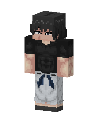 Dark Hair Casual skin, 3D preview