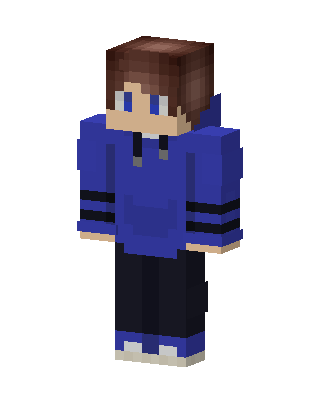 Blue Hoodie Boy skin, 3D preview