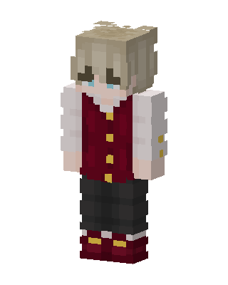 Crimson Vest Boy skin, 3D preview