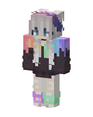 Pastel Rainbow Hoodie skin, 3D preview