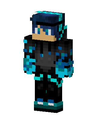 Cyan Flame Hoodie skin, 3D preview