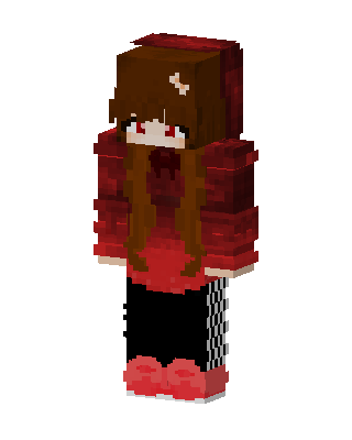 Crimson Hoodie Girl skin, 3D preview