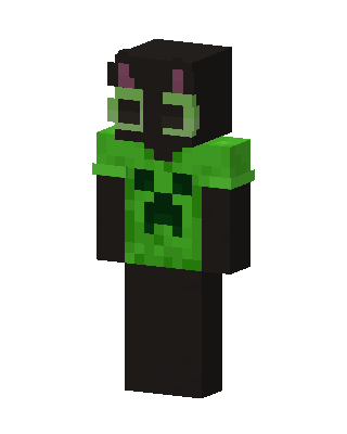 Creeper Shirt Cat skin, 3D preview