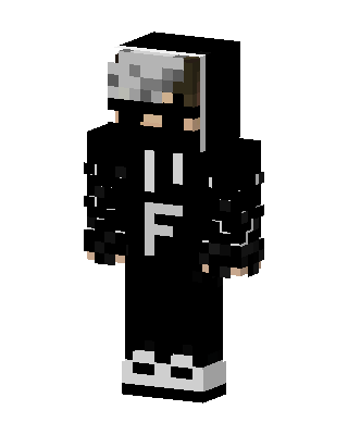 Black Hoodie Boy skin, 3D preview