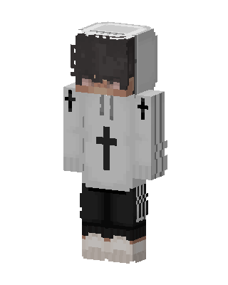 Cross Hoodie Boy skin, 3D preview
