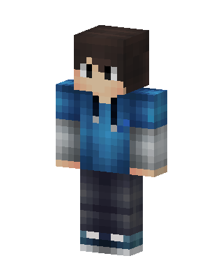 Blue Hoodie Boy skin, 3D preview