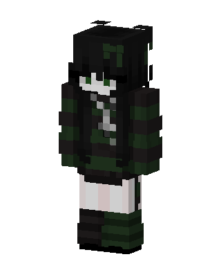 Green Goth Girl skin, 3D preview