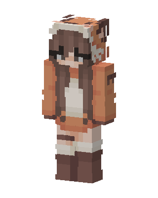 Fox Hoodie Girl skin, 3D preview