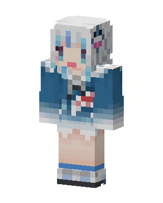 Gawr Gura skin, 3D preview