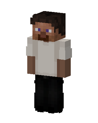 Casual Steve skin, 3D preview