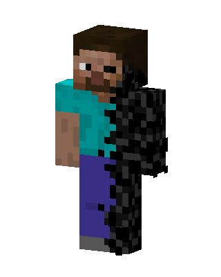 Corrupted Steve skin, 3D preview