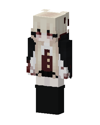 White Anime Girl skin, 3D preview