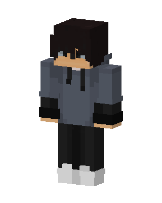 Gray Hoodie Boy Minecraft skin