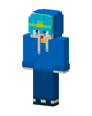 Blue Hoodie Boy skin, 3D preview
