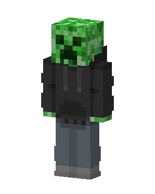 Creeper Hoodie skin, 3D preview