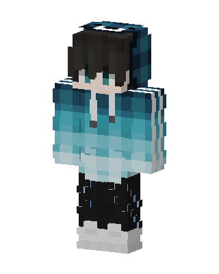 Ocean Hoodie Boy skin, 3D preview