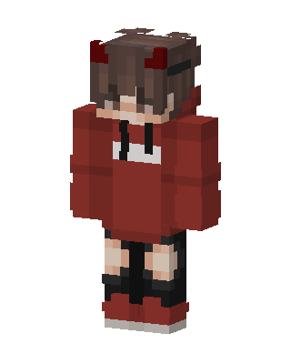 Devil Hoodie Boy skin, 3D preview