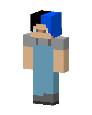 Split Hair Overalls skin, 3D preview