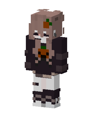 Pumpkin Hoodie Girl skin, 3D preview