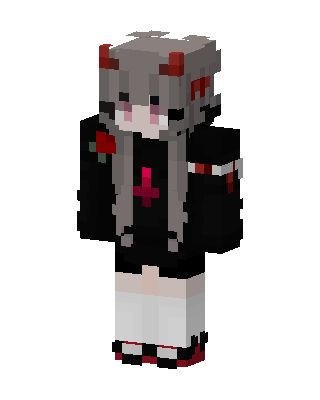 Black Anime Girl skin, 3D preview